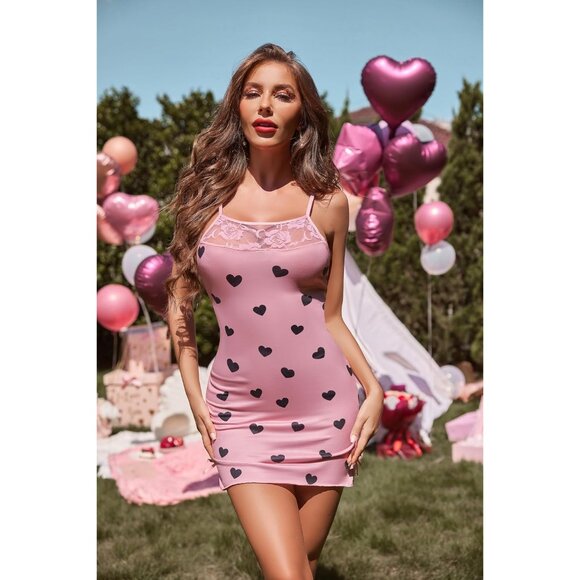 Women Pattern 7 Lingerie Sleepwear Lace Chemise Nightgown Babydoll Full Slips - Picture 3 of 6